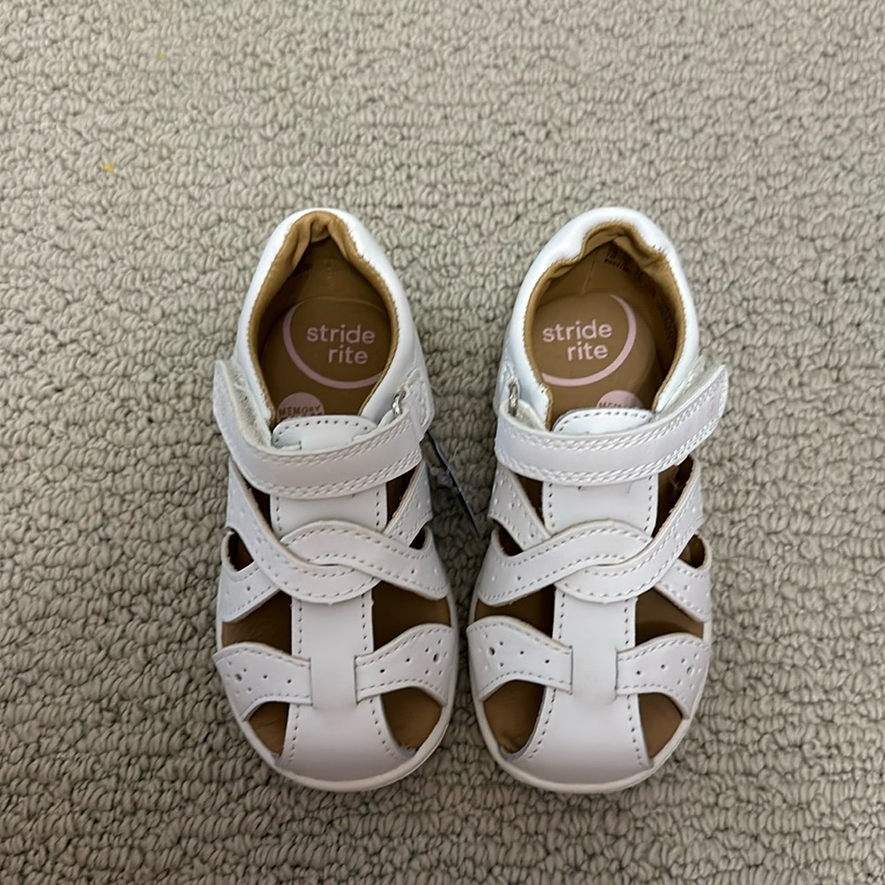 Stride Rite White Toddler Girls Sandals